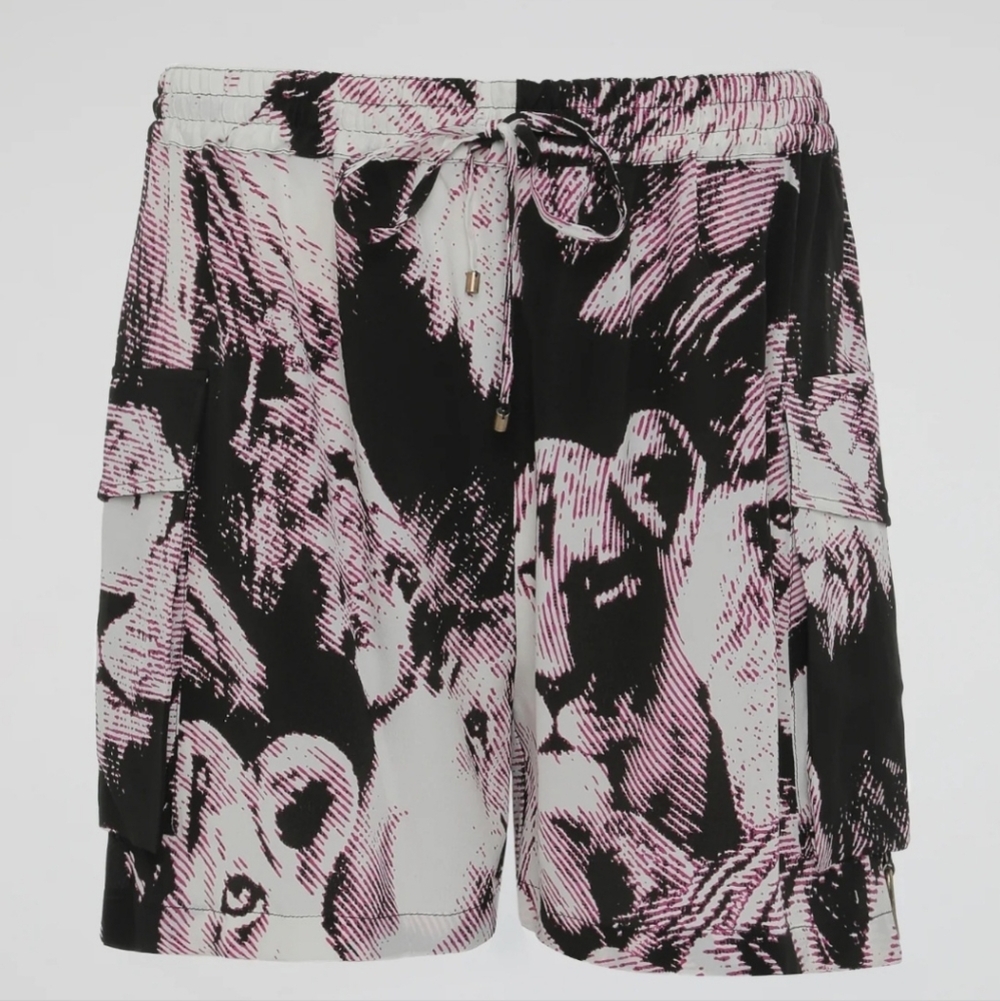 Roberto Cavalli Silk Lion Shorts